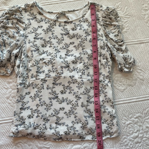 Abercrombie Blue Willow Toile Open Back Short Sleeve Top - Picture 12 of 12